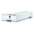 Bankers Box Liberty Corrugated File Storage Boxes, String & Button Closure, Check & Form Size, White