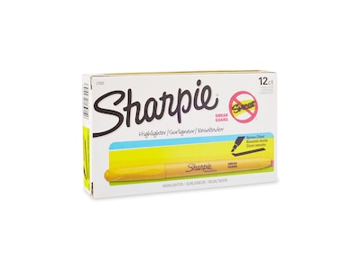 Sharpie Pocket Stick Highlighters, Chisel, Yellow, Dozen (27005)