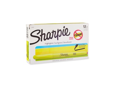 Sharpie Stick Highlighters, Chisel Tip, Yellow, Dozen (27025)