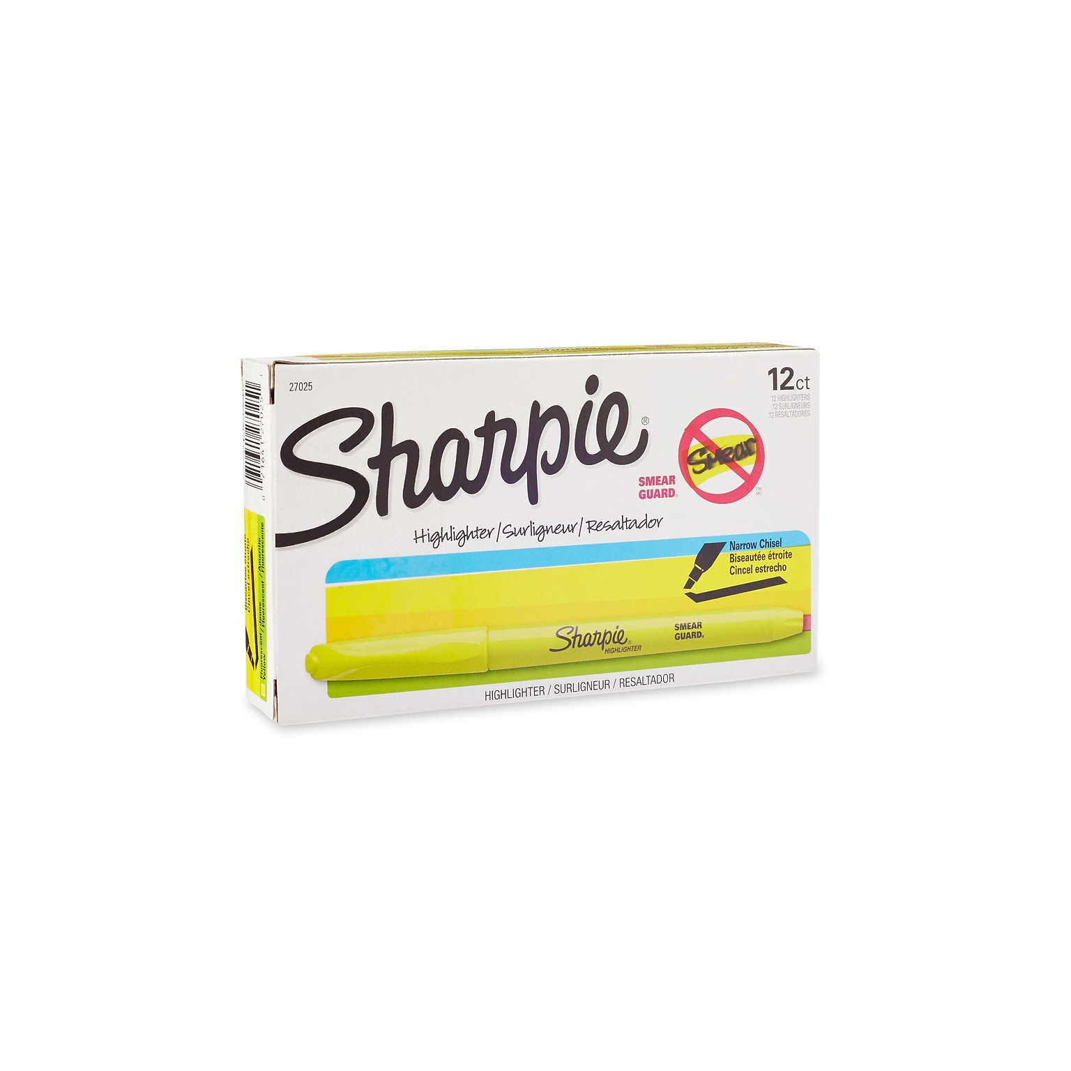 Sharpie Stick Highlighters, Chisel Tip, Yellow, Dozen (27025)