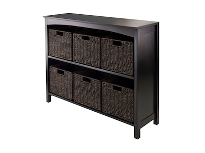 Winsome Terrace 30H x 37W x 11.81D Storage Shelf with Bins, Espresso, (92783)