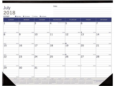 Academic DuraGlobe 17H x 22W Desk Pad Calendar, White (CA177227)