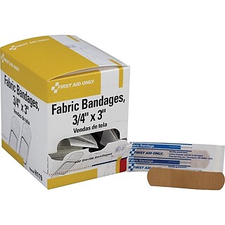 First Aid Only 0.75W x 3L Heavy Woven Bandages, 100/Box (H119)