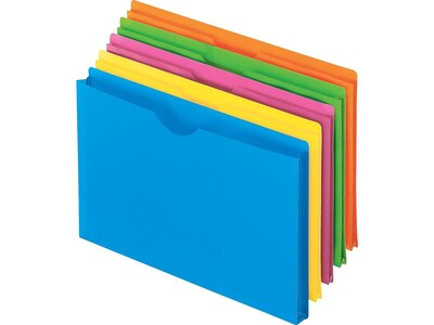 Pendaflex Glow Plastic File Jacket, 1 Expansion, Letter Size, Assorted, 5/Pack (50992)