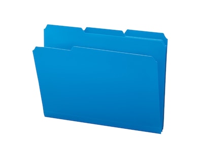 Smead Poly File Folder, 1/3-Cut- Tab Letter Size, Blue, 24/Box (10503)