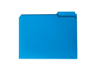 Smead Poly File Folder, 1/3-Cut- Tab Letter Size, Blue, 24/Box (10503)