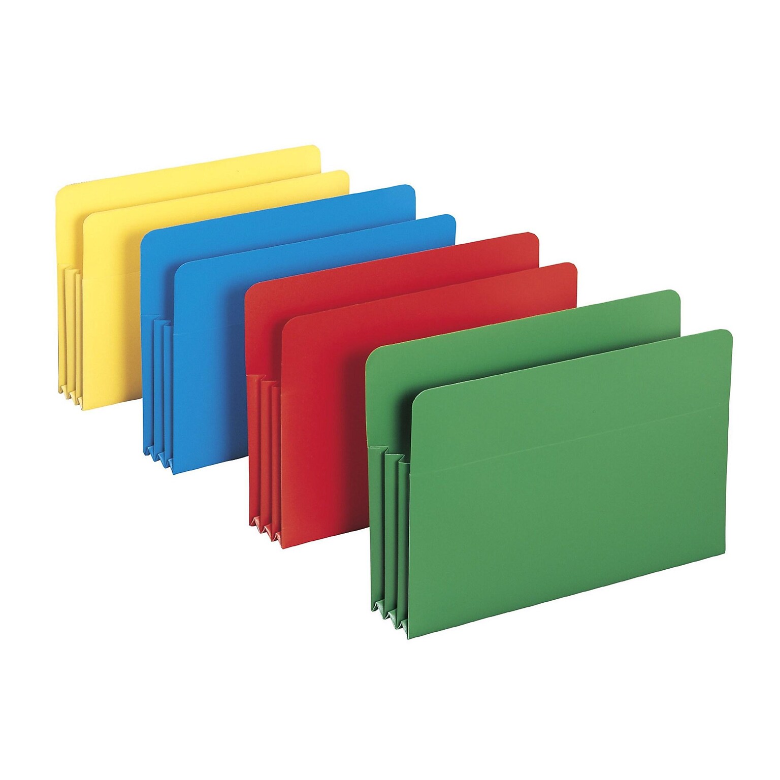 Smead Heavy Duty Poly File Pockets, 3.5 Expansion, Legal Size, Assorted, 4/Box (73550)