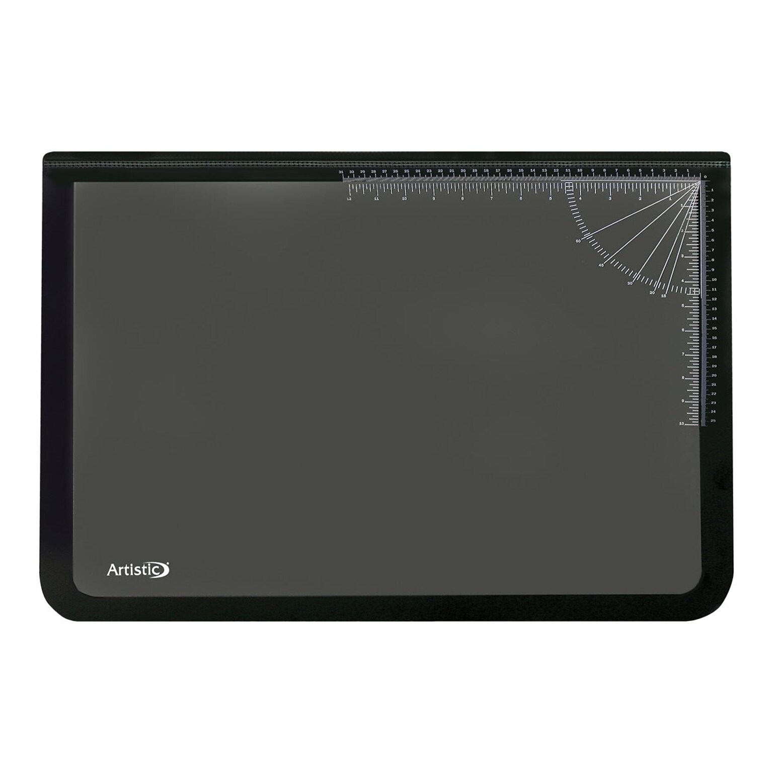 Artistic Logo Pad Anti-Slip Rubber Desk Pad, 31 x 20, Black/Clear (41200)