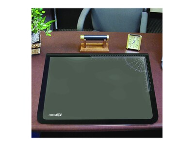 Artistic Logo Pad Anti-Slip Rubber Desk Pad, 31" x 20", Black/Clear (41200)