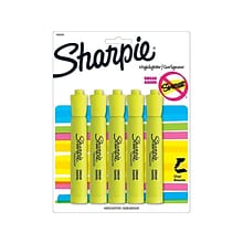 Sharpie Tank Highlighter, Chisel Tip, Yellow, 5/Pack (1809200)