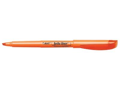 BIC Brite Liner Stick Highlighter, Chisel Tip, Orange, Dozen (90338/BL11OR)