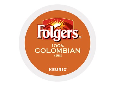 Folgers 100% Colombian Coffee, Medium Roast, 0.31 oz. Keurig® K-Cup® Pods, 24/Box (6659)