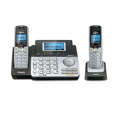 VTech DS6151-2 2 Handset Cordless Telephone, Silver/Black