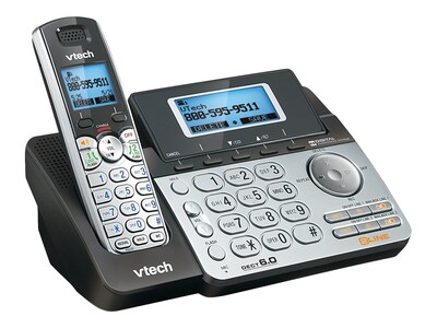 VTech DS6151-2 2-Handset Cordless Telephone, Silver/Black (80-0883-00)