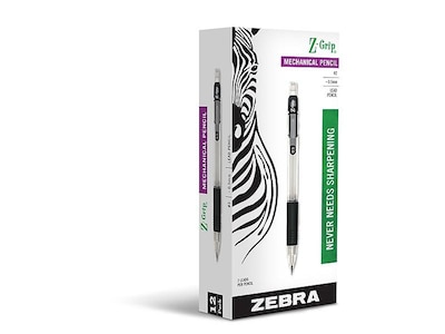 Zebra Z-Grip Mechanical Pencil, 0.5mm, #2 Medium Lead, Dozen (52310)