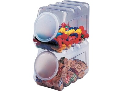 Pacon Interlocking 6.75"H x 5.5"W x 9.5"D Plastic Storage Container, Clear, Each (0027660)