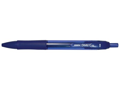 Zebra Technologies Orbitz Retractable Gel Pens, Medium Point, Blue Ink, Dozen (41020)