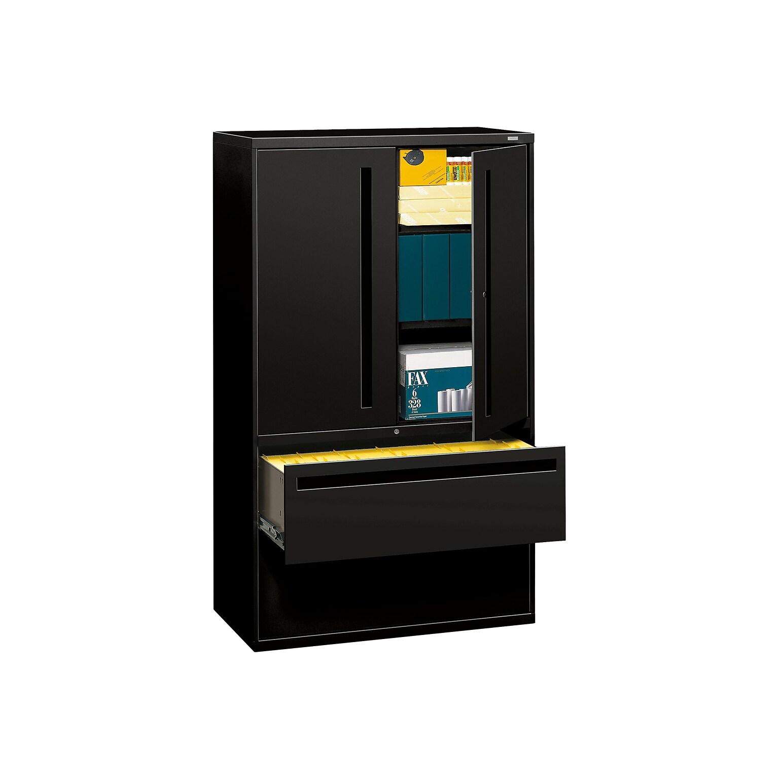 HON Brigade 700 Series 2-Drawer Lateral File Cabinet, Locking, Letter/Legal, Black, 42W (H795LSP)