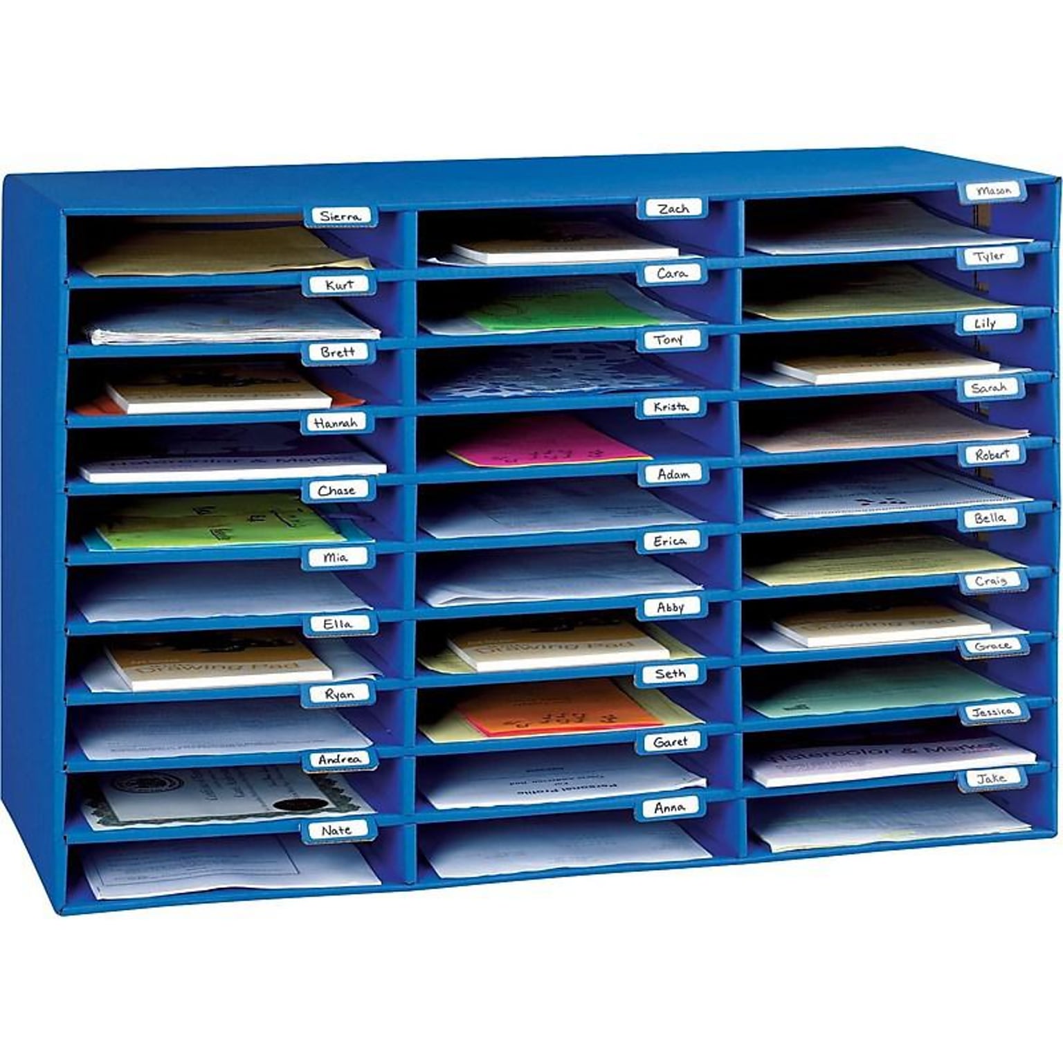 Pacon Classroom Keepers 21H x 31.63W Corrugated Mailbox, Blue, Each (001388)