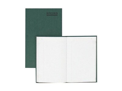 Rediform Emerald Series Record Book, 6.25"W x 9.63"H, Green, 100 Sheets/Book (56521)