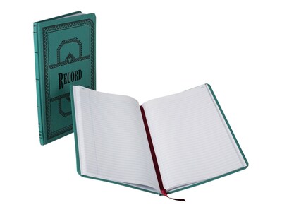 Boorum & Pease 66 Series Record Book, 7.63"W x 12.13"H x 0.75"D, Blue, 75 Sheets/Book (66-150-R)