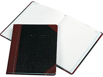 Boorum & Pease Log Record Book, 8.13W x 10.38H, Black, 75 Sheets/Book (G21-150-R)