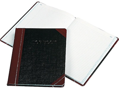 Boorum & Pease Log Record Book, 8.13W x 10.38H, Black, 75 Sheets/Book (G21-150-R)