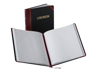 Boorum & Pease Log Record Book, 8.13W x 10.38H, Black, 75 Sheets/Book (G21-150-R)