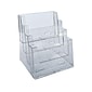 Azar Four-Tier Brochure Holder, 8.5" x 11", Clear Plastic (252376)