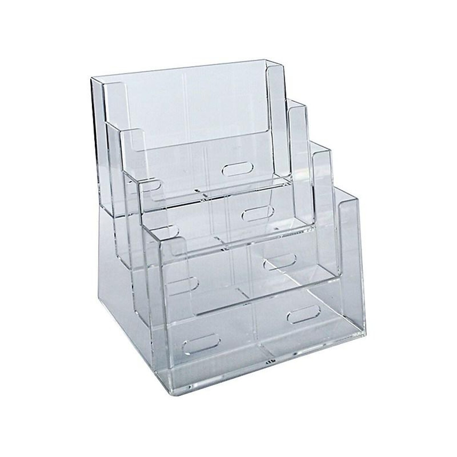 Azar Four-Tier Brochure Holder, 8.5 x 11, Clear Plastic (252376)