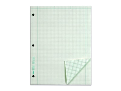 TOPS Engineering Computation Notepad, 8.5 x 11, Graph Ruled, Green tint, 100 Sheets/Pad (TOP 35510