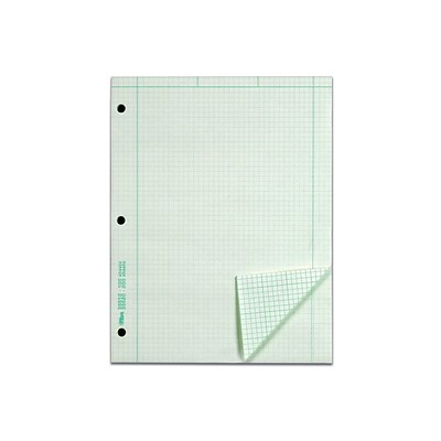 TOPS Engineering Computation Notepad, 8.5 x 11, Graph Ruled, Green tint, 100 Sheets/Pad (TOP 35510)