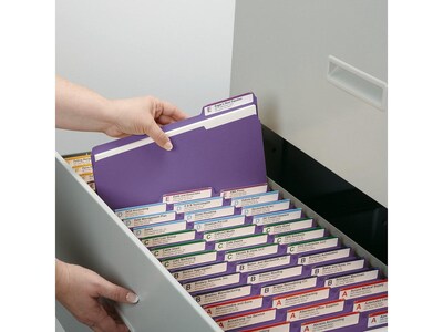 Smead File Folder, 1/3-Cut Tab, Letter Size, Purple, 100/Box (13043)