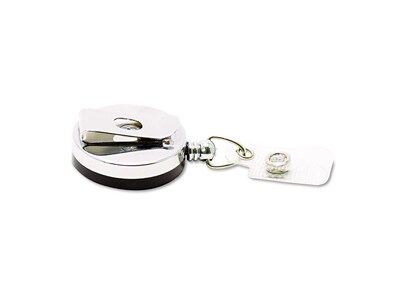 Advantus Badge Reels, Black/Silver, 12/Box (75406)