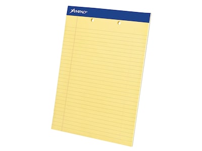 Ampad Notepads, 8.5 x 11.75, Wide Ruled, Canary, 50 Sheets/Pad, 12 Pads/Pack (TOP 20-224)