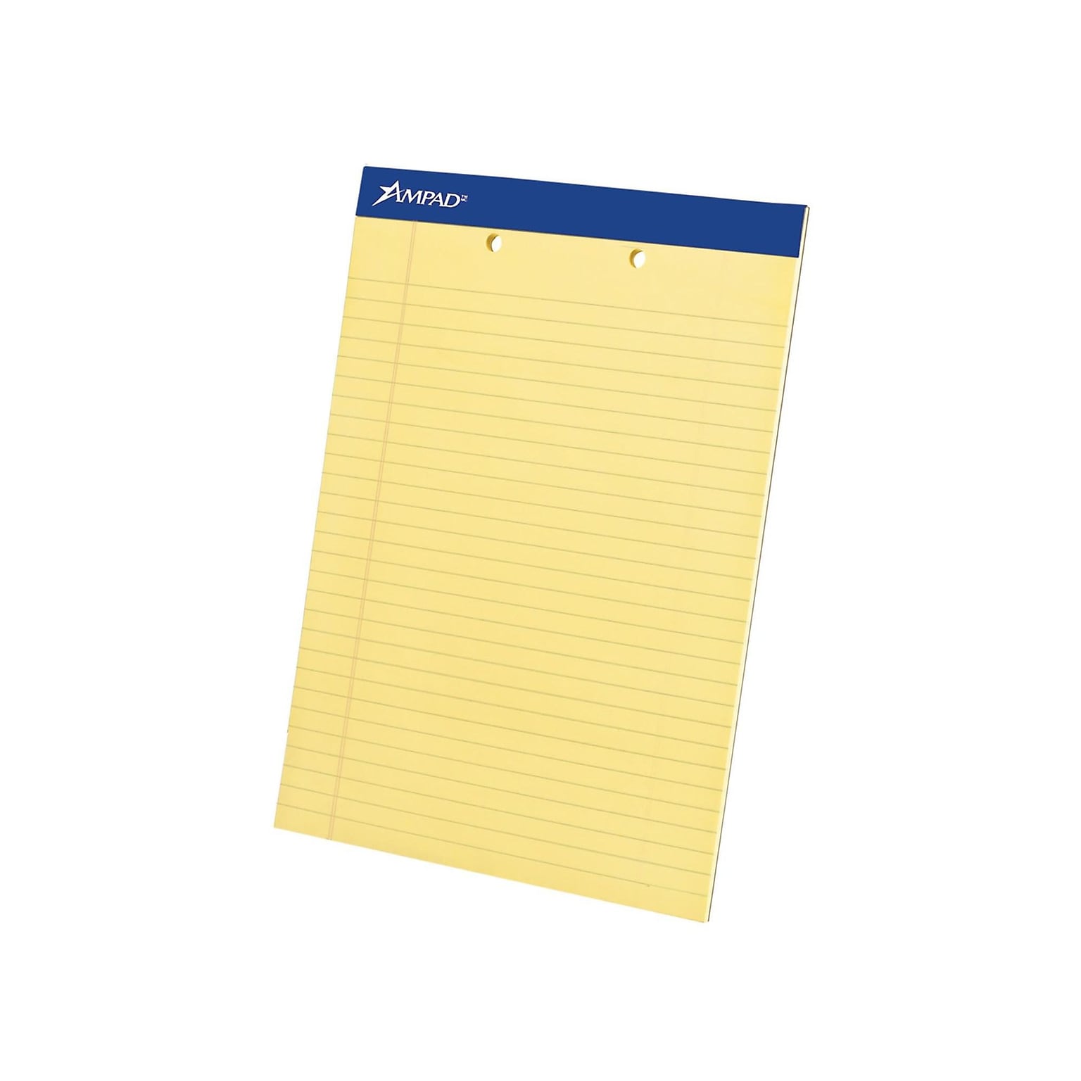 Ampad Notepads, 8.5 x 11.75, Wide Ruled, Canary, 50 Sheets/Pad, 12 Pads/Pack (TOP 20-224)