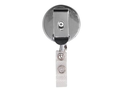 Advantus Badge Reels, Black/Silver, 12/Box (75406)