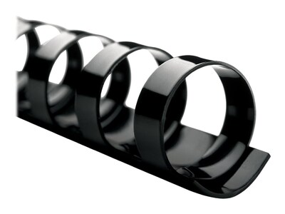 GBC CombBind 1/4" Plastic Binding Spine Comb, 25 Sheet Capacity, Black, 100/Box (4000020)
