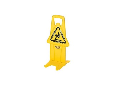 Rubbermaid Commercial Products Safety Awareness Floor Sign, Yellow (FG9S0900YEL)