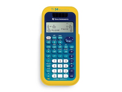 Texas Instruments Multiview TI-34 16-Digit Scientific Calculator, Yellow/Blue, Teacher 10 Pack