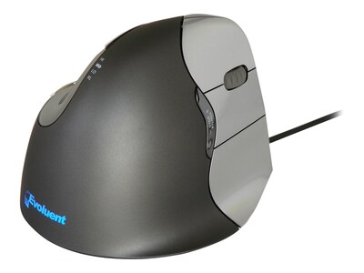 Evoluent VerticalMouse 4 Right VM4R Optical Mouse, Gray/Silver