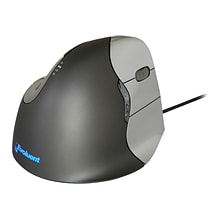 Evoluent VerticalMouse 4 Right VM4R Optical Mouse, Gray/Silver