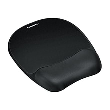 Fellowes Memory Foam Mouse Pad/Wrist Rest Combo, Non-Skid Base, Black (FEL9176501)
