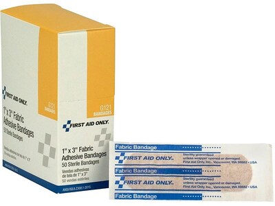 First Aid Only 1" x 3" Fabric Adhesive Bandages, 50/Box (G121/51006)