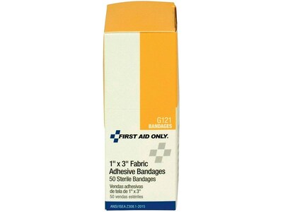 First Aid Only 1" x 3" Fabric Adhesive Bandages, 50/Box (G121/51006)