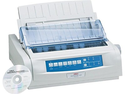 OKI 400 Series Microline 420 USB/Parallel Monochrome Dot Matrix Printer, White (62418701)