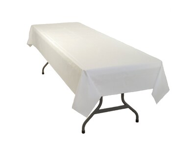 Table Mate Heavy Duty 108W x 54D Solid Table Cover White 6/Pack (549-WH)