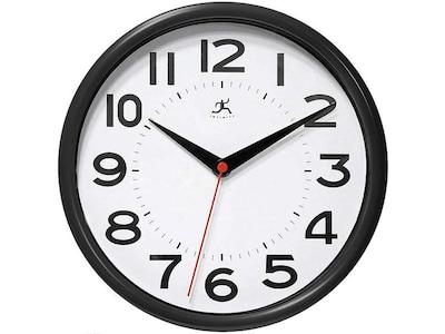 Infinity Instruments Metro Wall Clock, 9 Diameter (14220BK-3364)