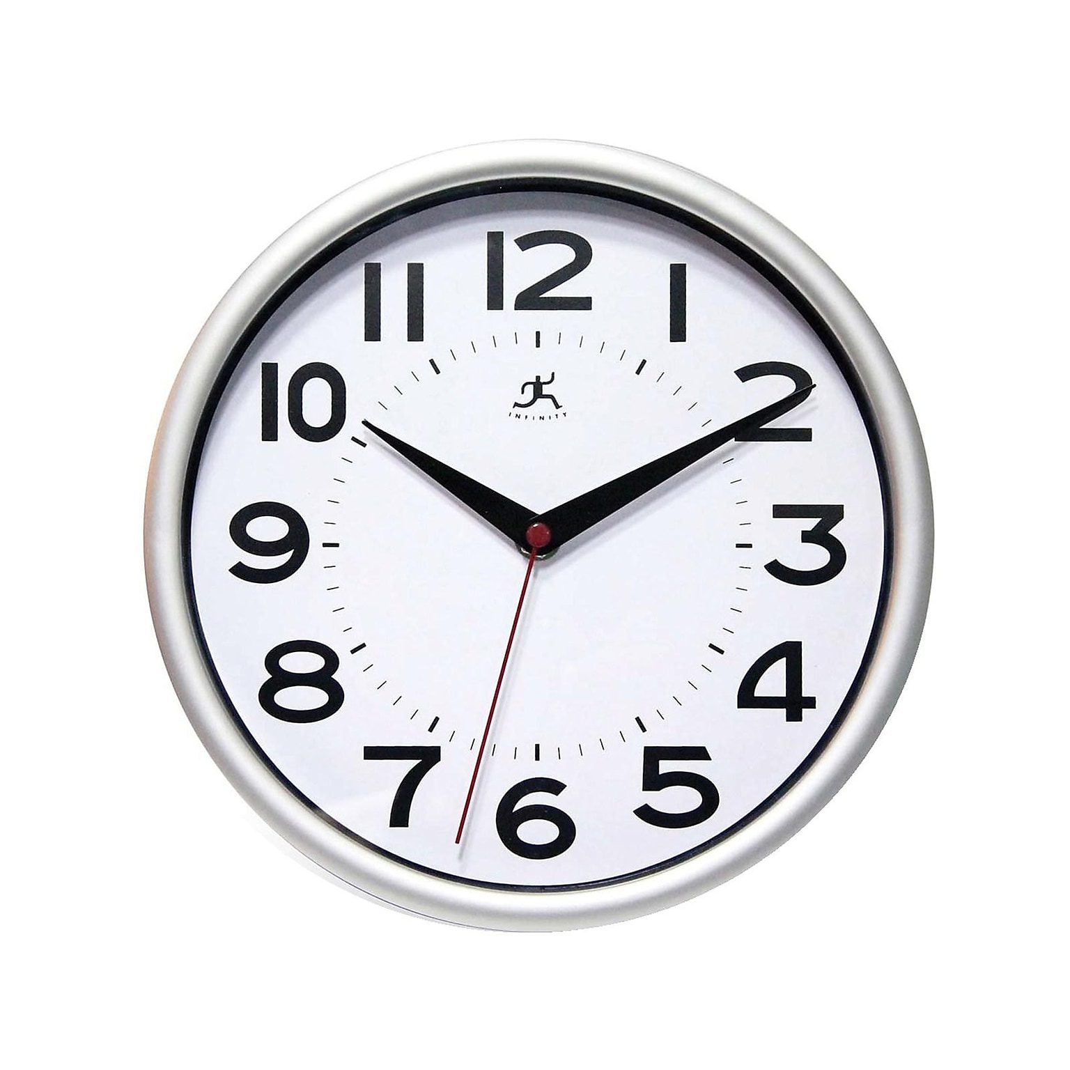 Infinity Instruments Metro Wall Clock, 9Dia. (14220SV-3364)