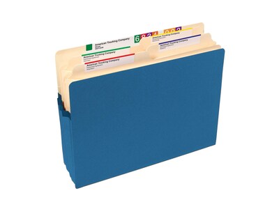 Smead File Pockets, 3.5" Expansion, Letter Size, Blue (73225)
